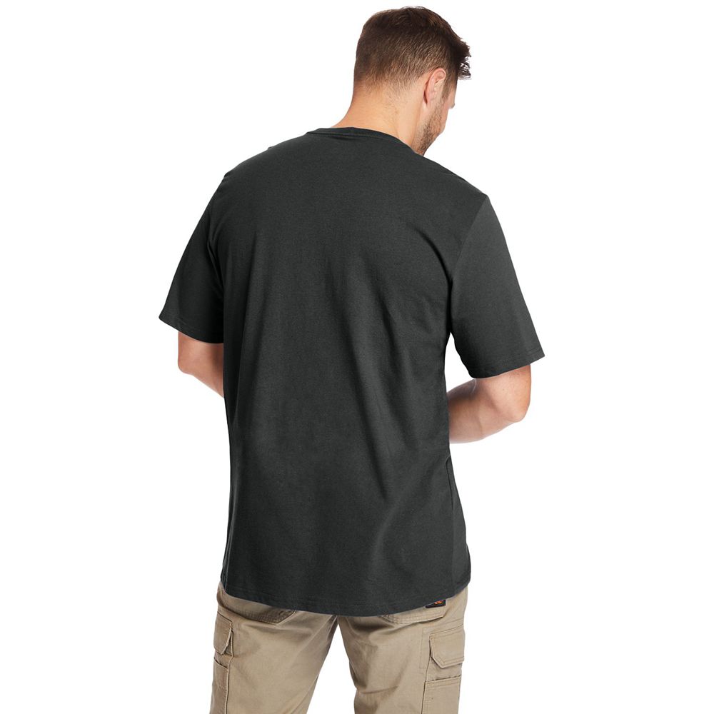 Timberland Mens T-Shirts PRO® Big & Tall Base Plate Short-Sleeve - Black - India WF0762419